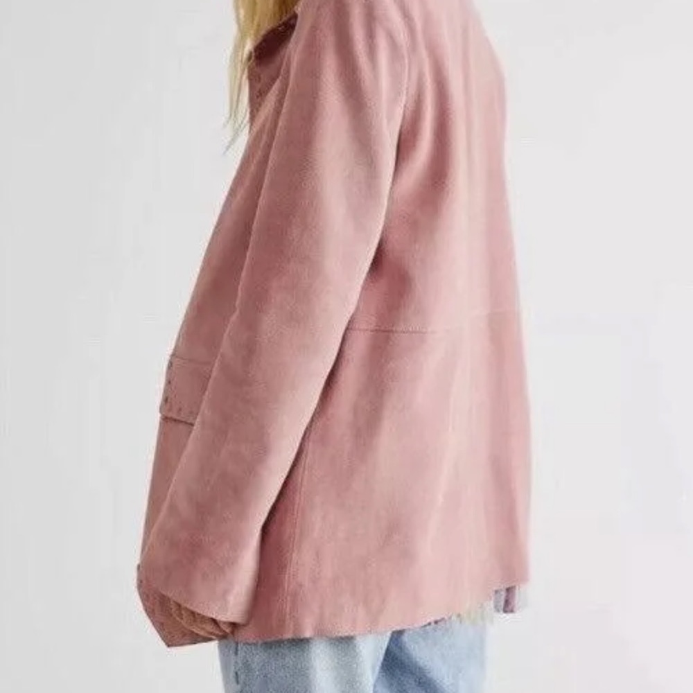 NWOT We The Free X Free People High Tide 100% Suede Blazer Pink - Picture 2 of 6